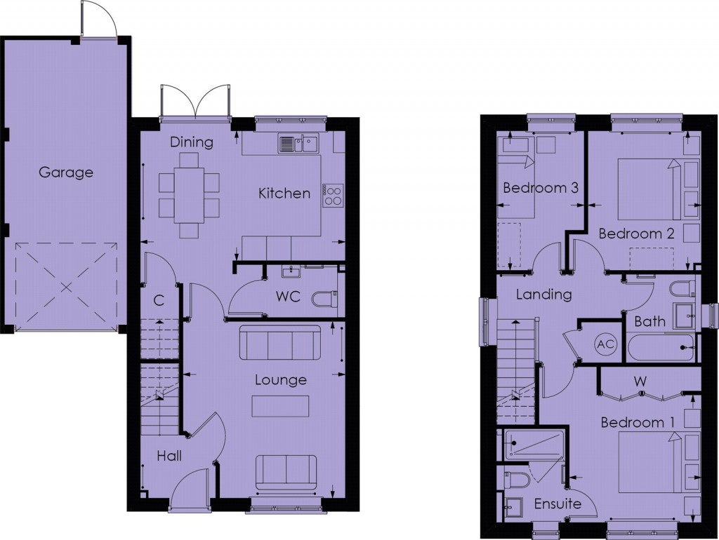 Floorplans For High Cross, Hertfordshire