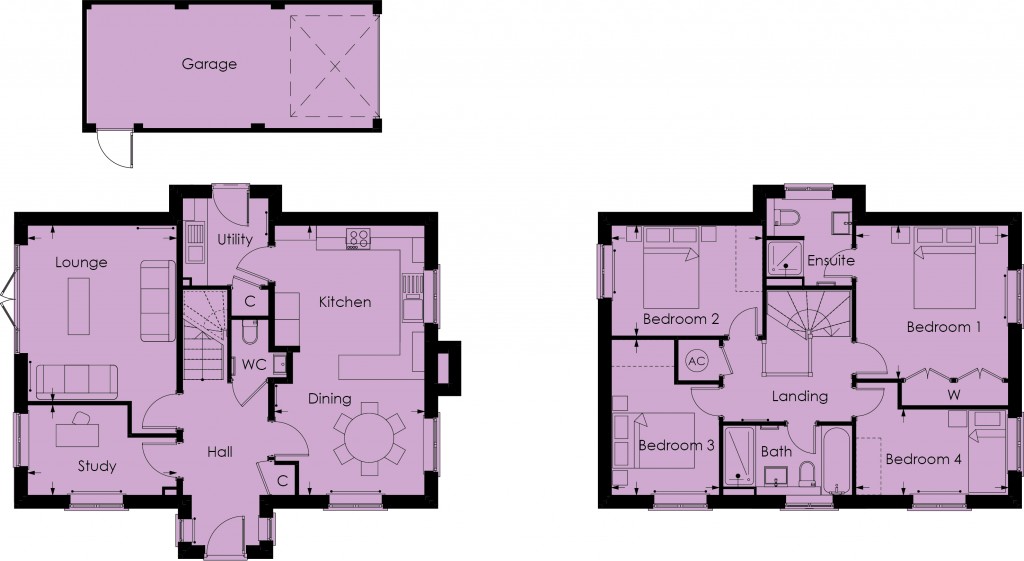 Floorplans For High Cross, Herts