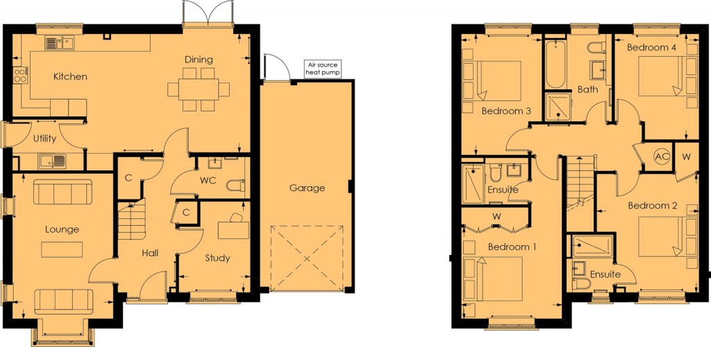 Floorplans For Preston, Hertfordshire