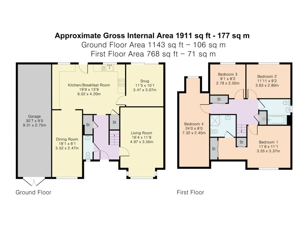 Floorplans For Panshanger, Welwyn Garden City