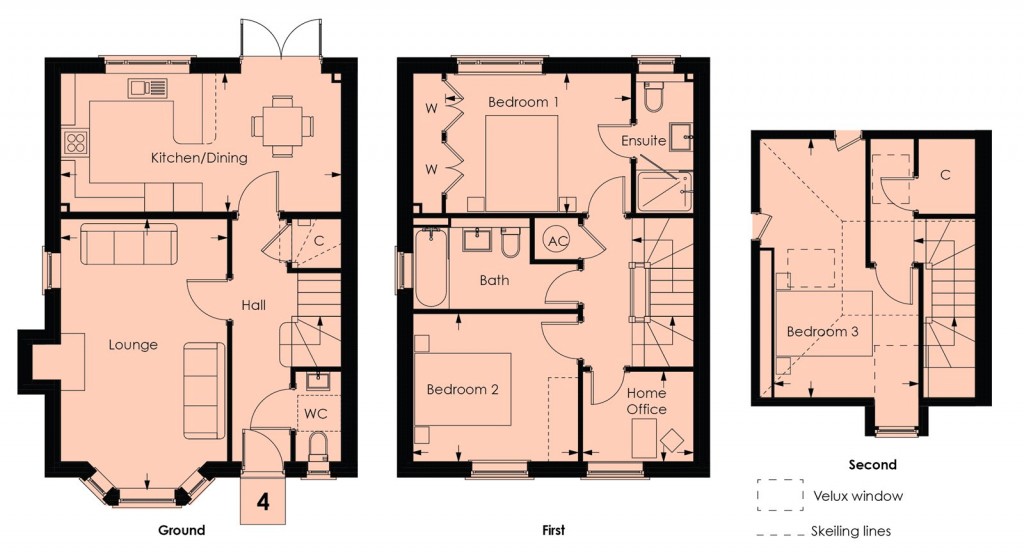 Floorplans For Woodcock Way, Iver